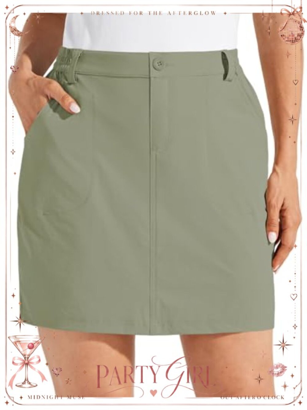 Willit Women's Golf Skort UPF 50+ Nylon Spandex Zip Pockets Hiking Tennis Skirt